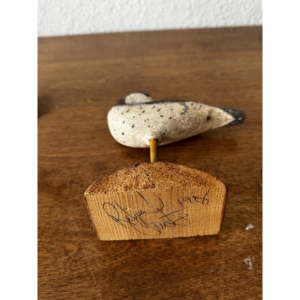 Vintage Wooden Shore Birds With Glass Eyes Lot Of 3 - Picture 5 of 16